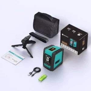 Nivel laser MILESEEY 2 lineas modelo L52G (verde) profesional cruz vertical carga usb y tripode