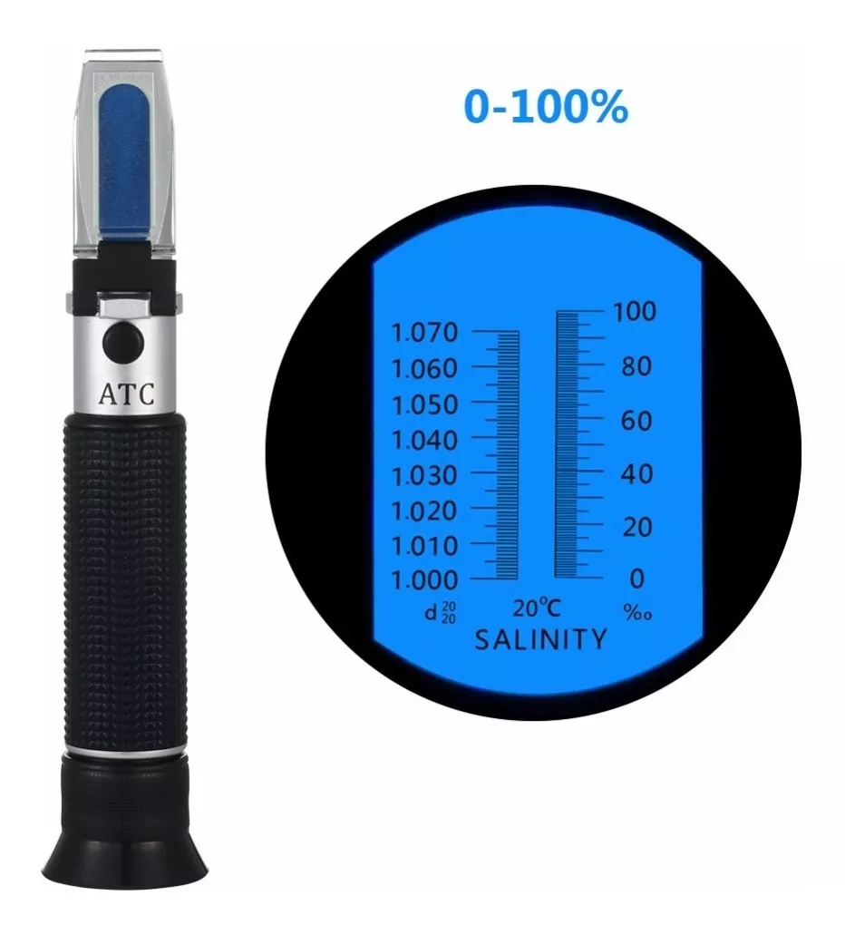Refractometro Salinidad 0% y 10% 1%,0.001 SG - Imagen 2